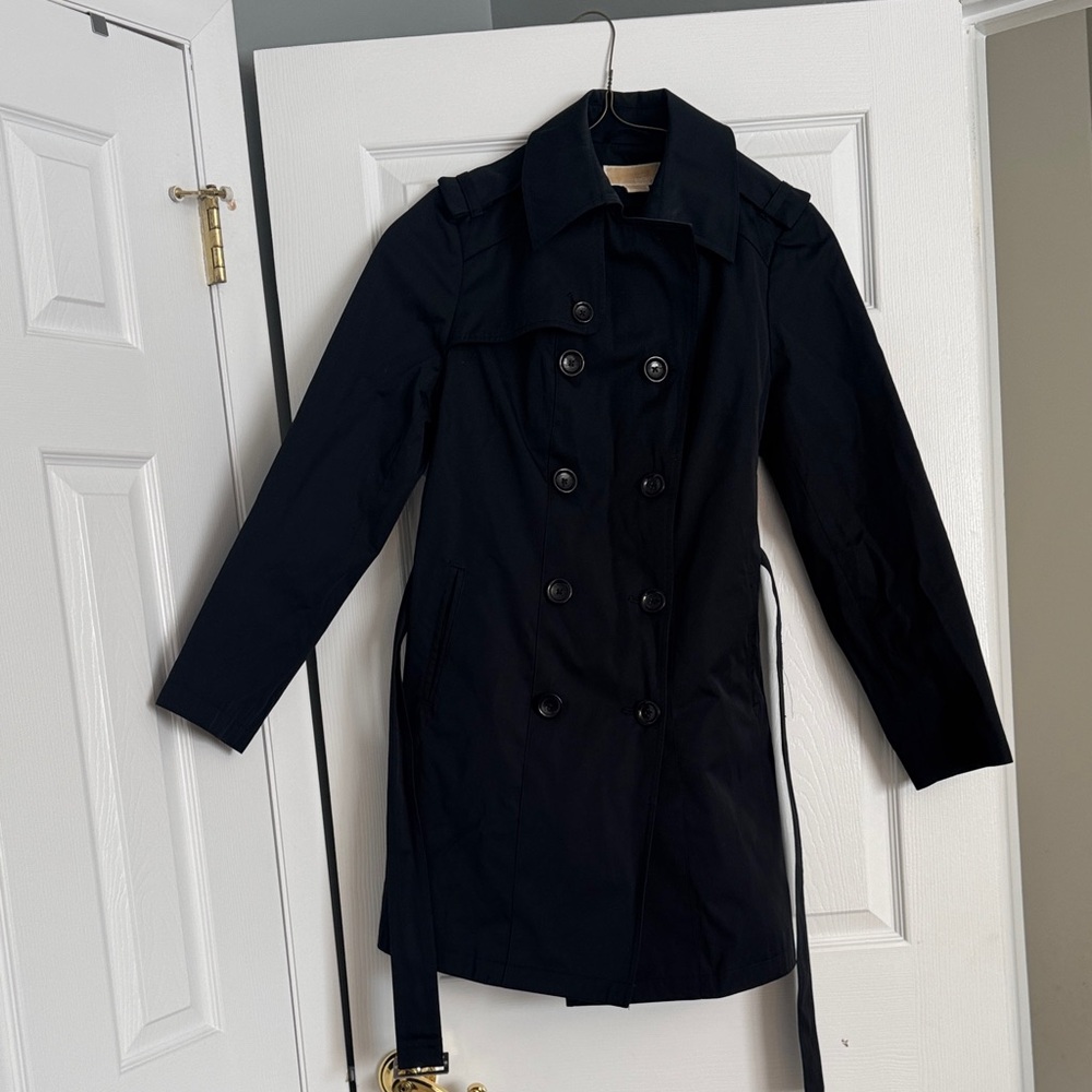 MICHAEL Michael Kors Black Belted Trench Coat
